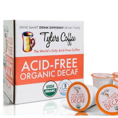 Tylers Coffee - Wholesale Ground Coffee - 16 count box Decaf Acid-Free Single-Serve Cups0