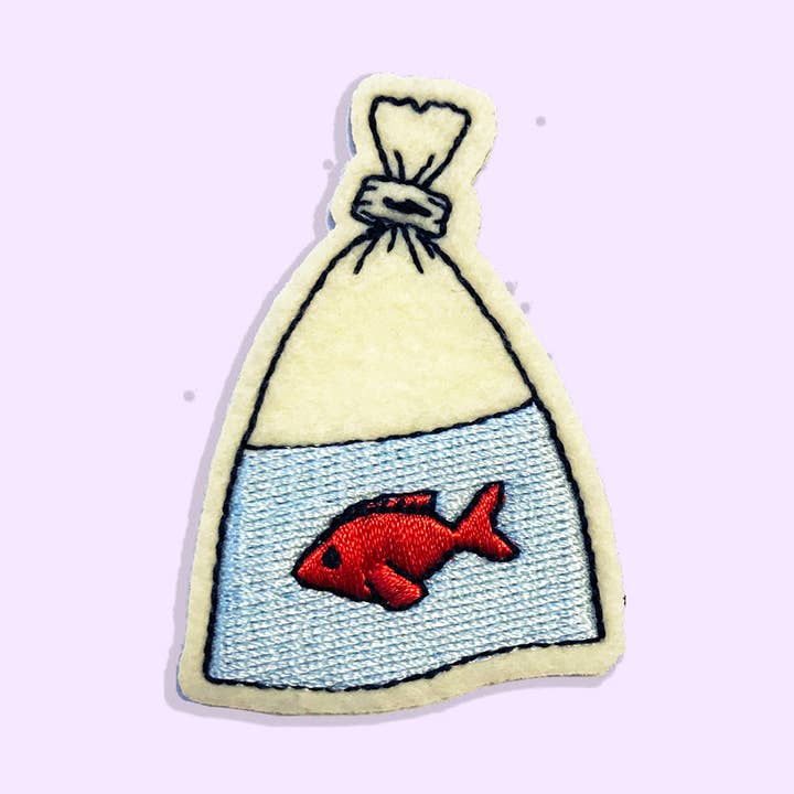 Britney Pompadour - Broderie - Embroidery kit - Vente Écusson - POISSON ROUGE, PATCH THERMOCOLLANT BRODÉ0