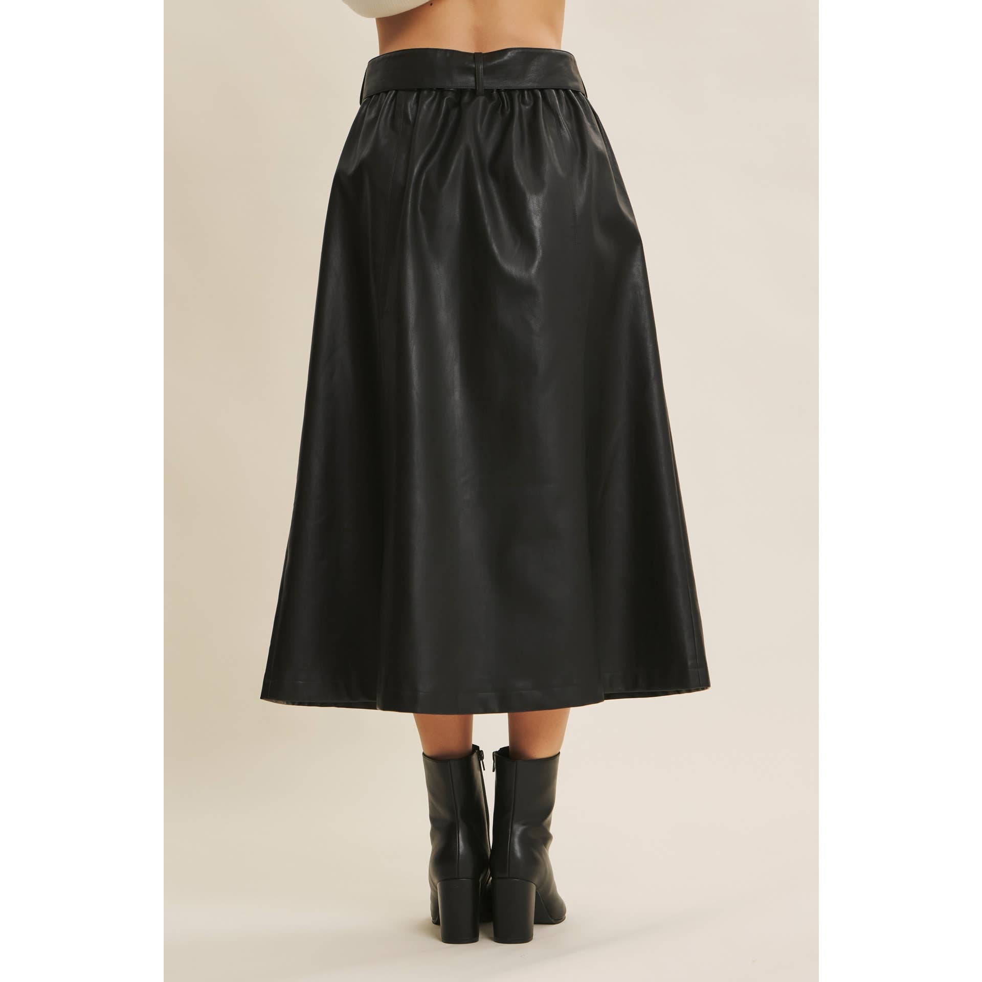 in february - Wholesale Skirt - Women's - SOPHISTICATED VEGAN FAUX LEATHER BELTED MIDI SKIRT21