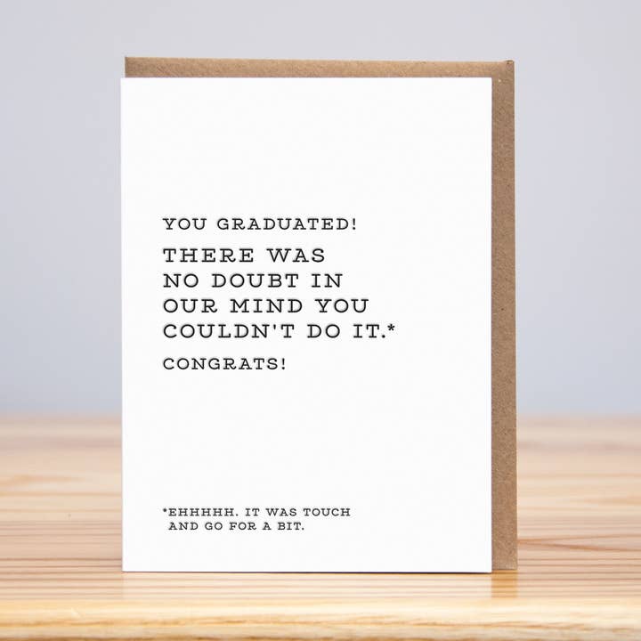 Graduación Touch and Go (tipografía) para venta al por mayor de Huckleberry Letterpress