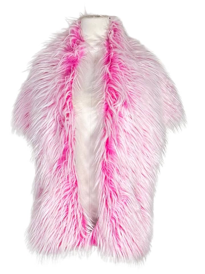 Feral Fae Pink Fur Shawl for wholesale by Jennafer Grace