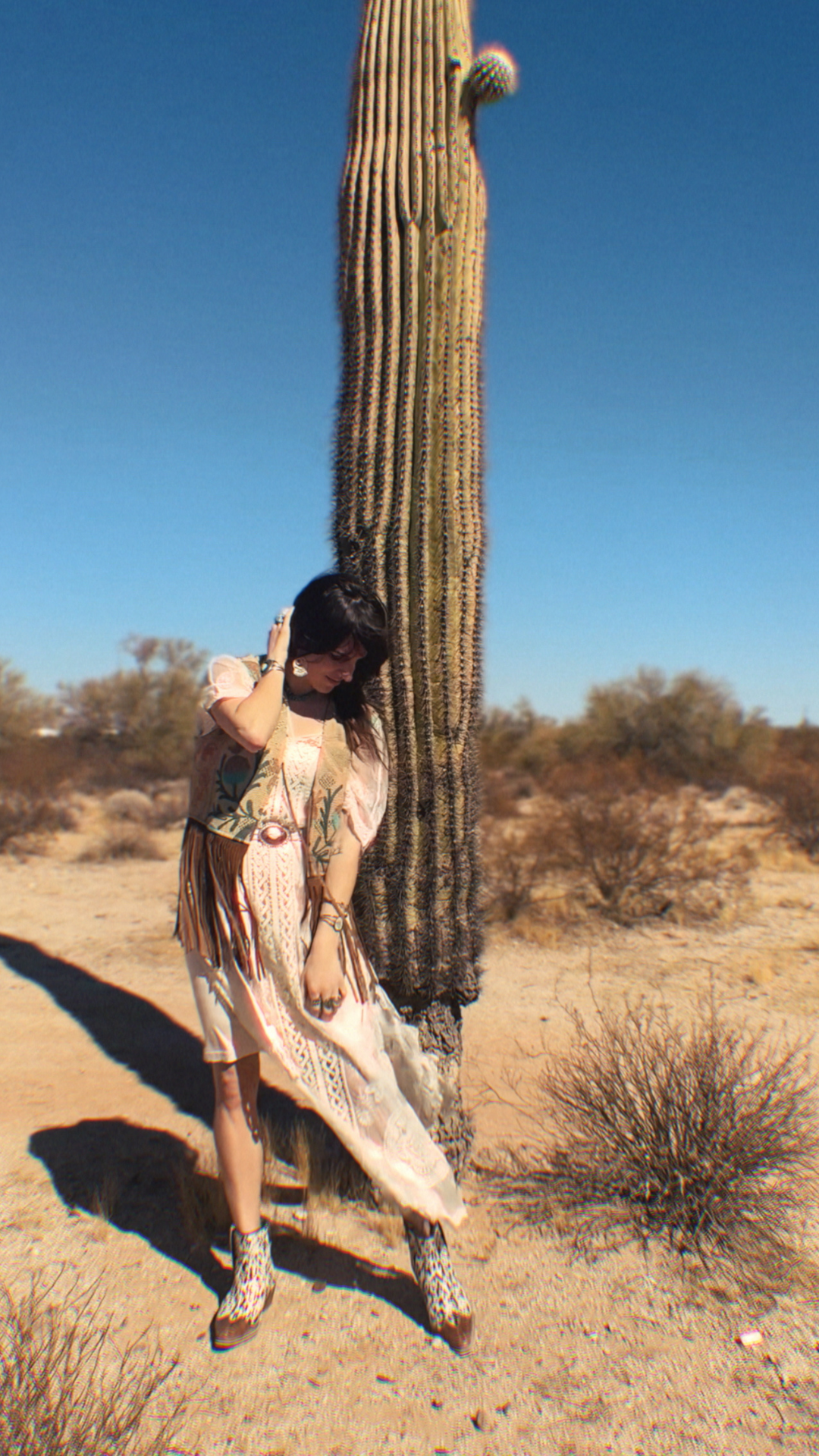 Wylder Trading Company - Wholesale Outerwear Vest - Women's - Boho Western Fringe Cowgirl Hippie Vest Leather Kantha17