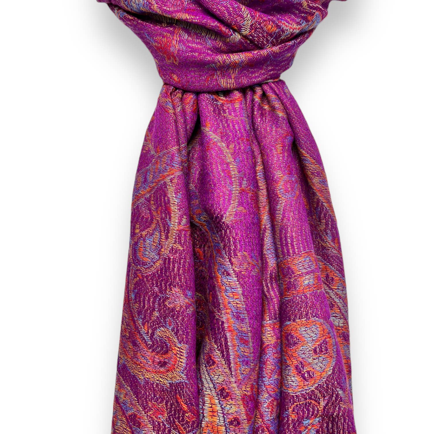 London Scarves - Vendita all'ingrosso Sciarpa - Donna - Pashmina jacquard con stampa paisley e frange19