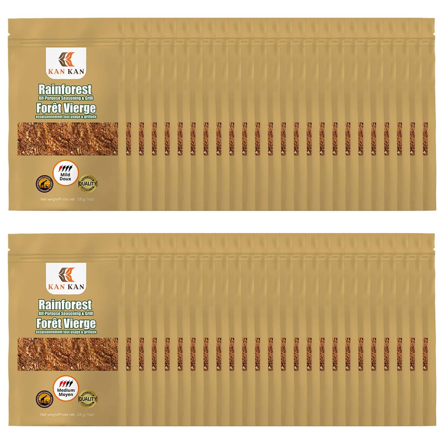 Kan Kan - Wholesale Dried Spice Mix - 24 Pouch Mild & 24 Pouch Med0