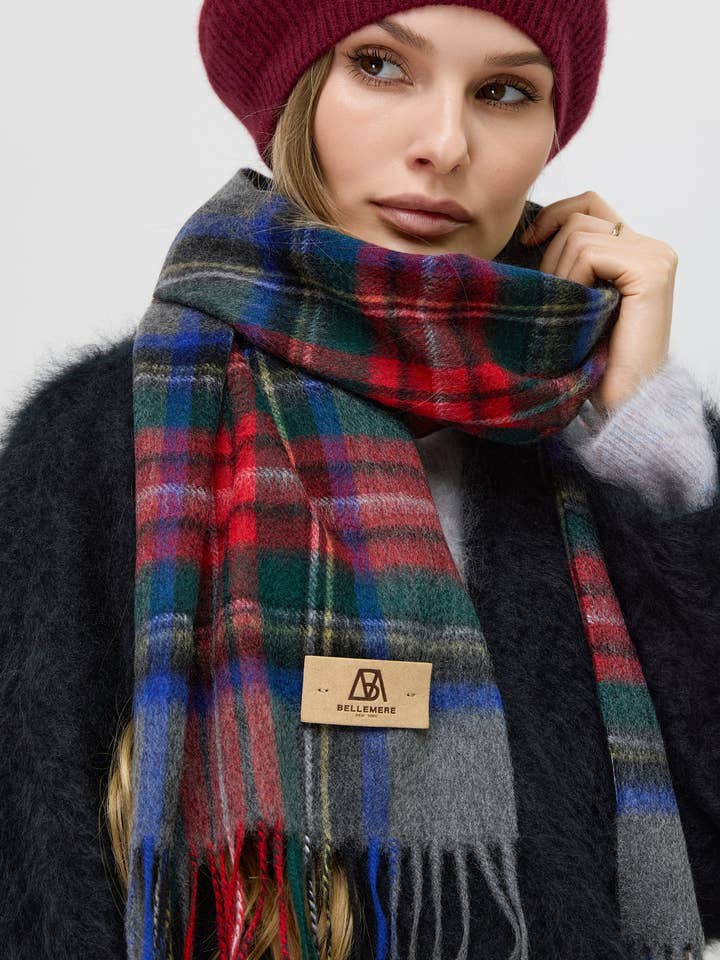 Klassisk rutig kashmirsjal för wholesale av Bellemere