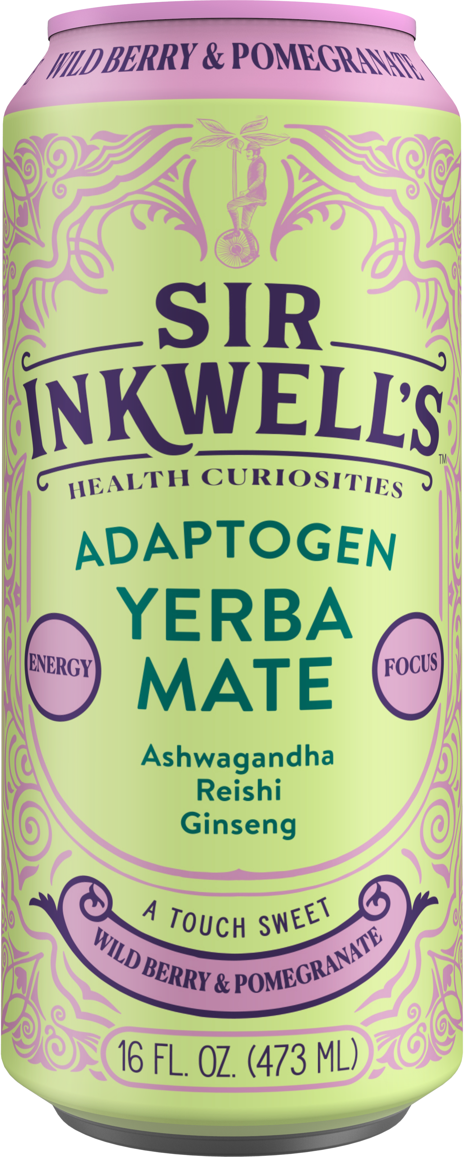 Sir Inkwell's Health Curiosities - Wholesale Health/Detox Tea - Adaptogen Infused Wild Berry & Pomegranate Yerba Mate (12 Ca5