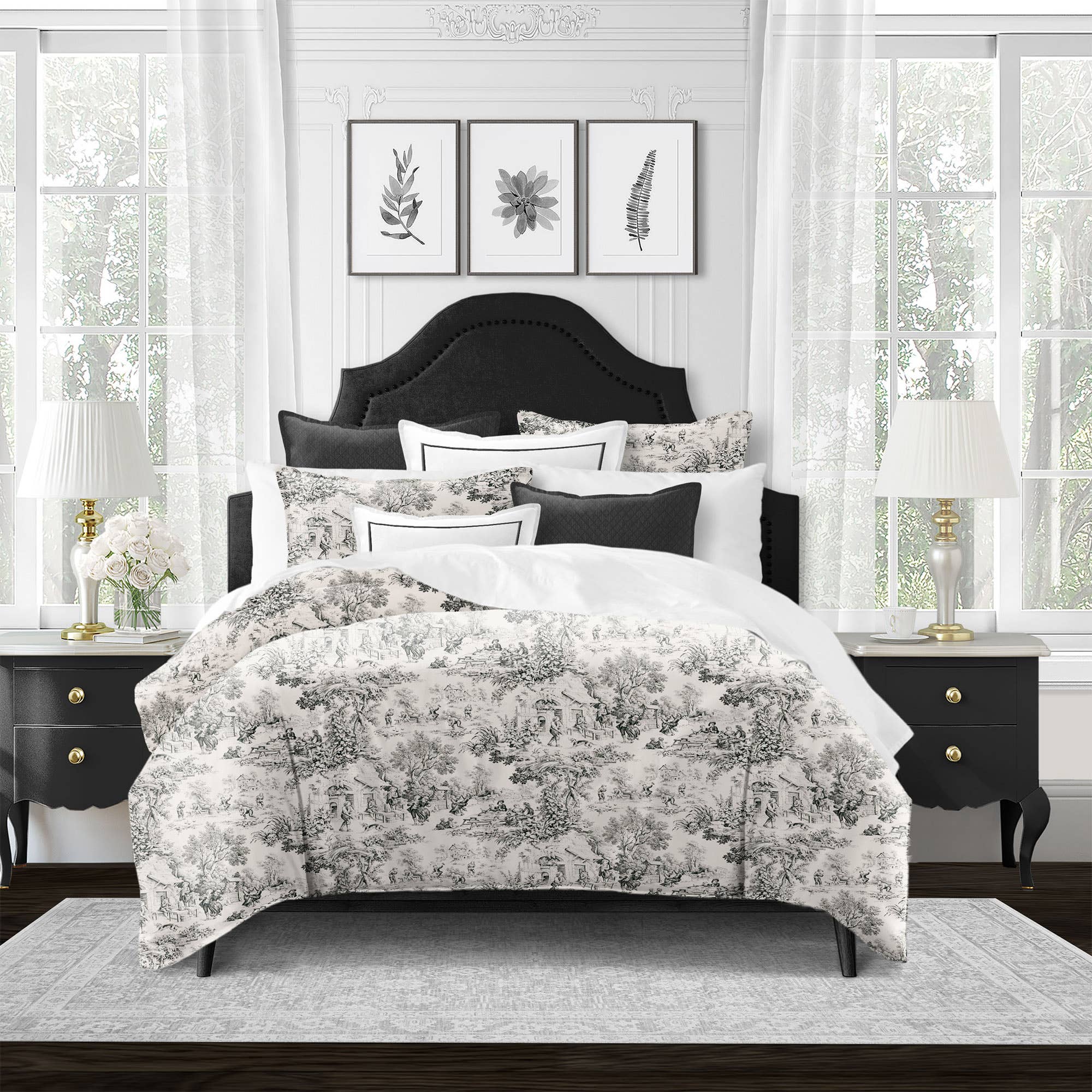 6ix Tailors Fine Linens – wholesale Sängkläder – Maison Toile Svart Påslakan & Kuddset1