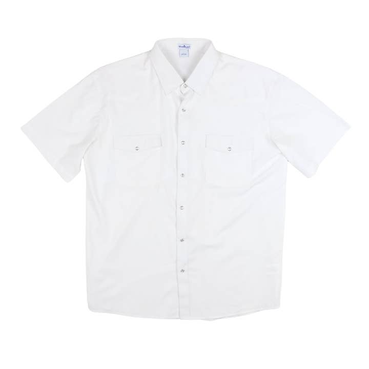 Men's - Gameday White Pearl Snap Short Sleeve Shirt for wholesale by BlueQuail Clothing Co.