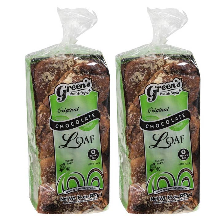 Green's Bakery Chocolate Loaf Babka Cake, 2 Pack 14 oz for wholesale by Green's Babka