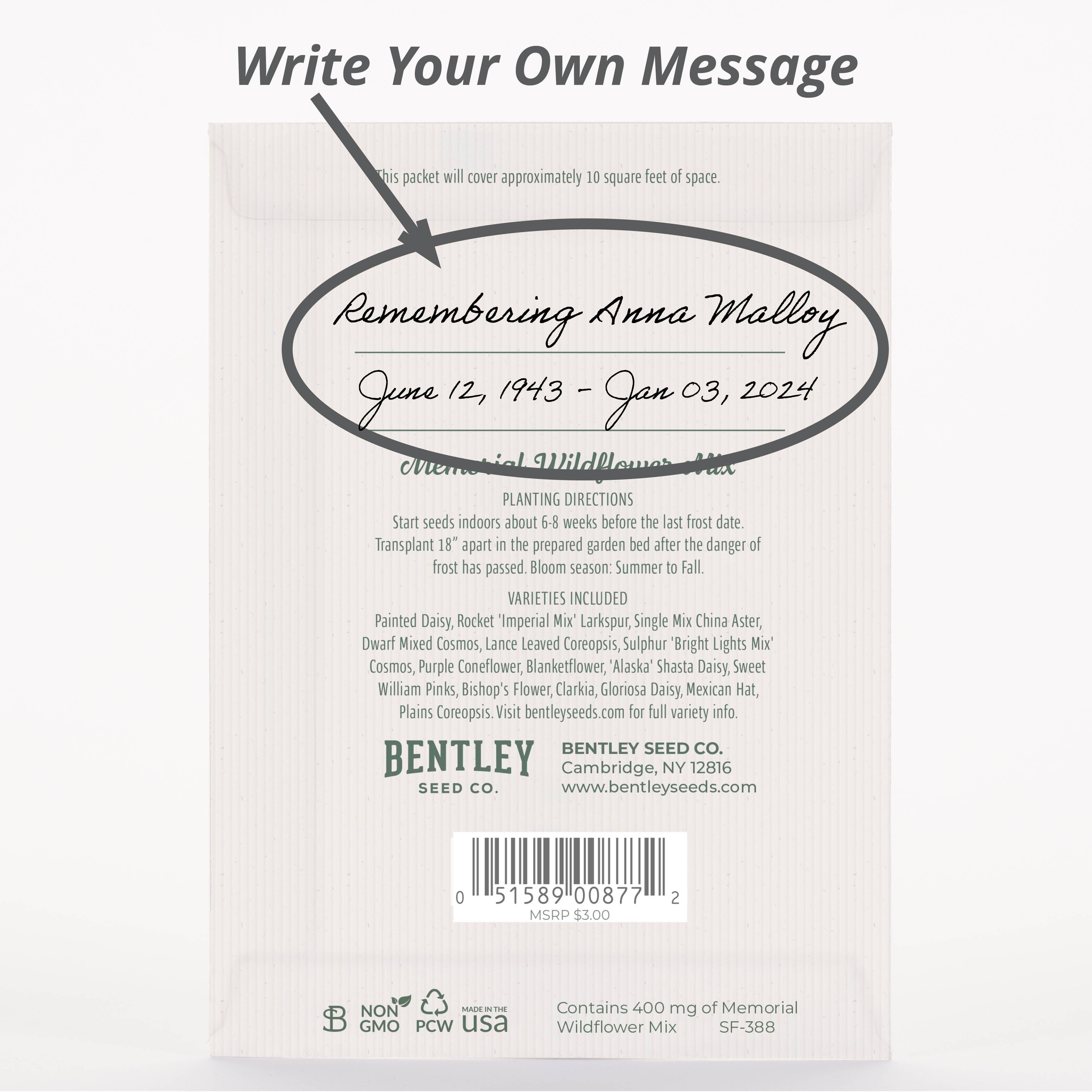 Bentley Seed Co. - Vente Carte de condoléances - Sincères condoléances Croix de fleurs religieuse - Mélange de graines de fleurs sauvages1