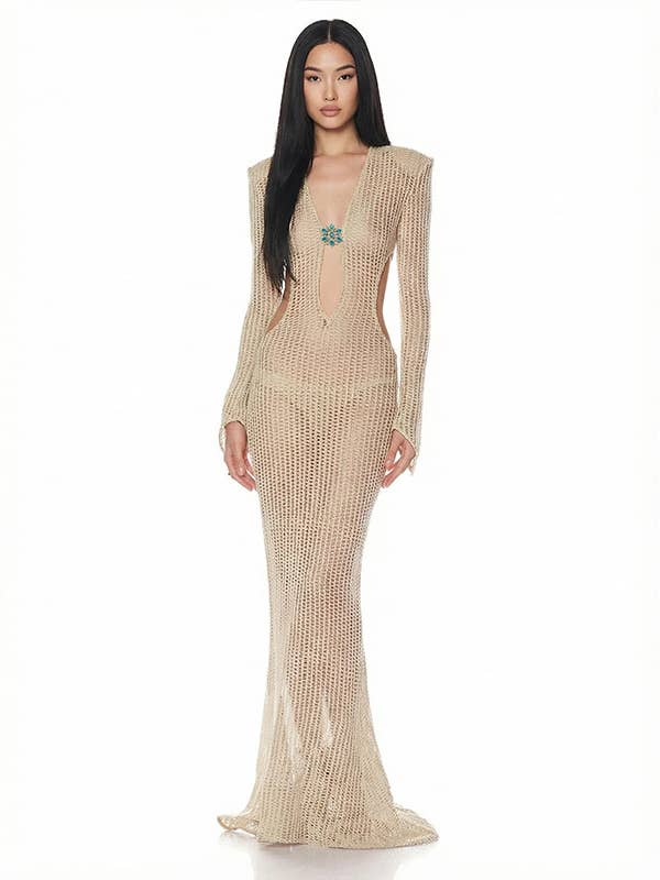 Ethereal uitgesneden gebreide jurk voor wholesale door Lyonlee