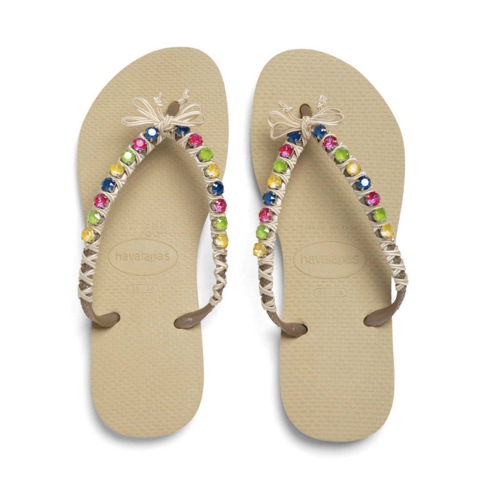 Coravana Jewelry – Großhandel Flip-Flops – Damen – Kristallverzierte Flip-Flops - Farbkombination3