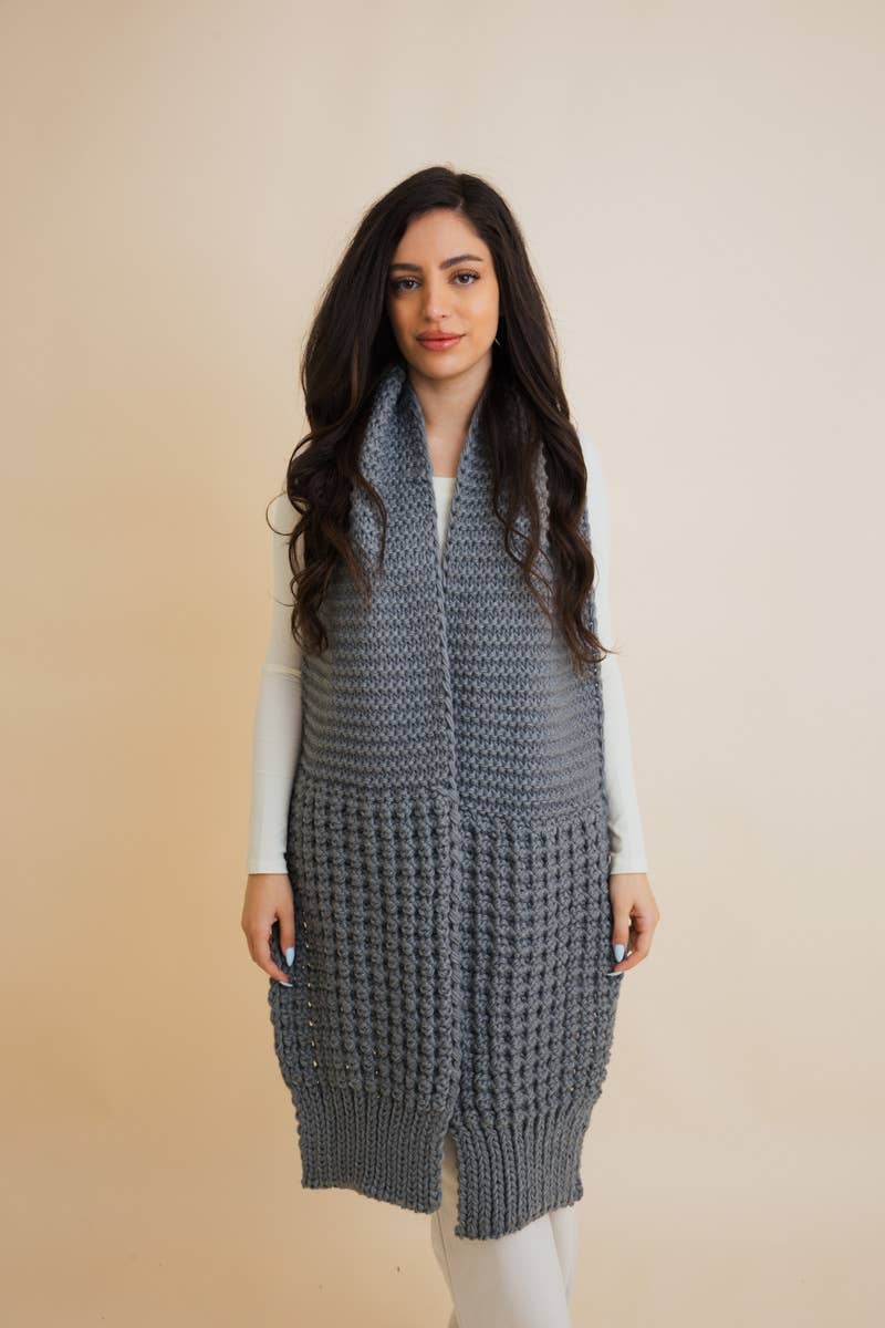 Leto Accessories - Wholesale Scarf - Unisex - Cozy Waffle Knit Edge Scarf - Winter Essential1