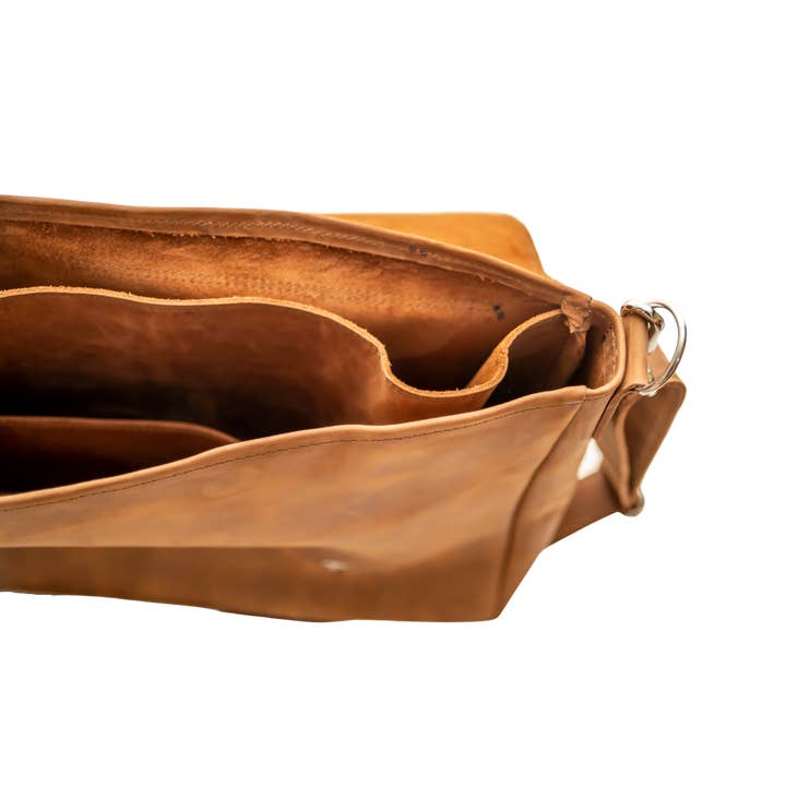 Kilele Gear | Rugged Leather Goods - Wholesale Messenger Bag - Unisex - The "Wayne" Messenger Bag - Men's Leather Laptop Bag