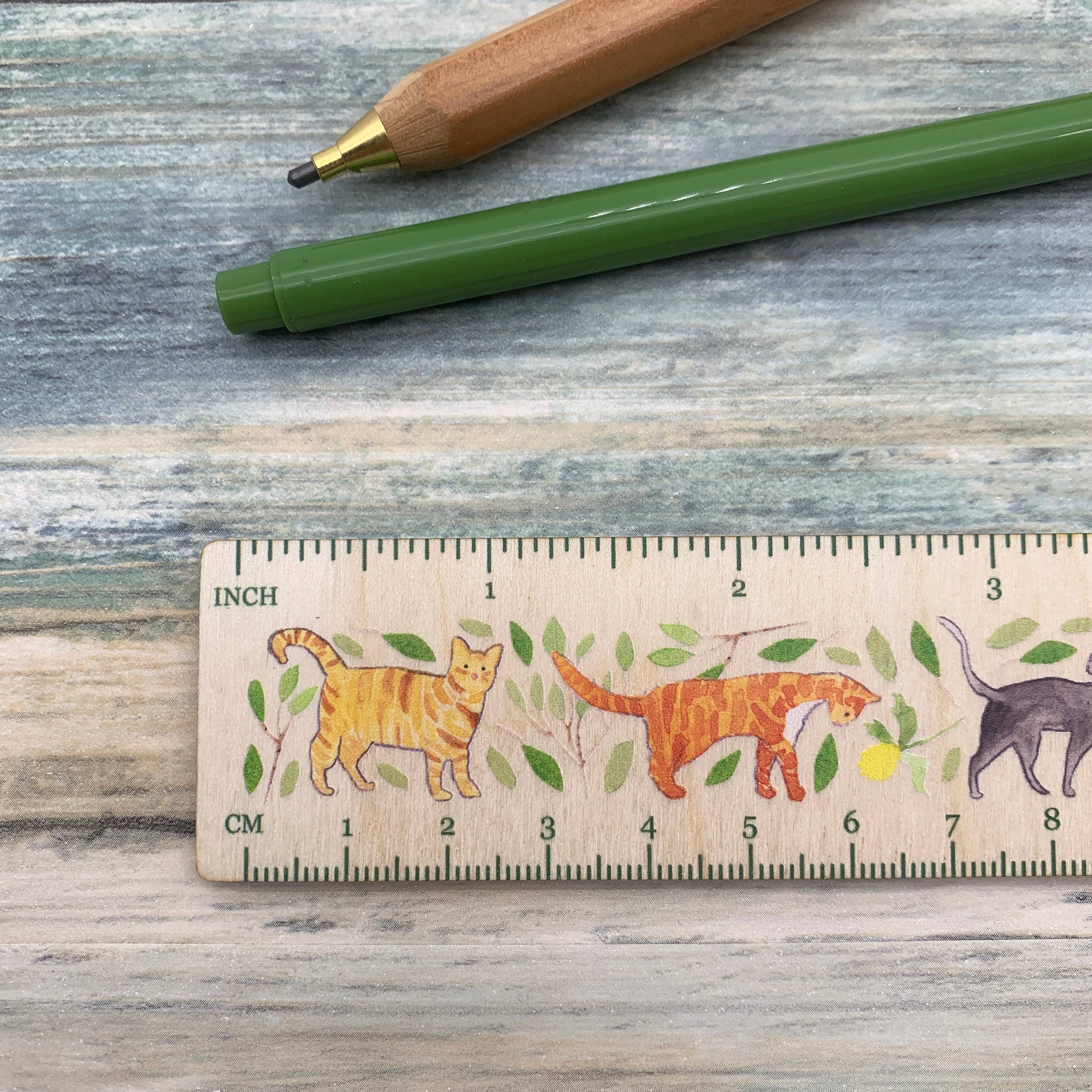 Samantha Hall Designs - Wholesale Ruler - Cat Wooden Ruler2