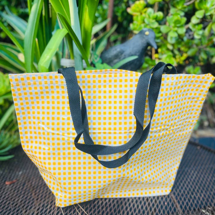 Bolso Grande de Gingham Amarillo para venta al por mayor de Oilcloth International