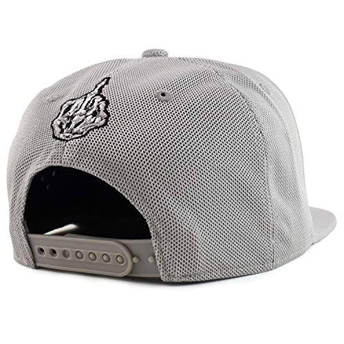 Trendy Apparel Shop – Boné - Unissexo por atacado – Boné Snapback Flatbill Bordado Esqueleto8