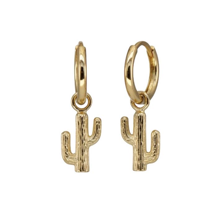 BOUCLES D'OREILLES CACTUS HUGGIE pour la vente par Sugar Bean Jewelry