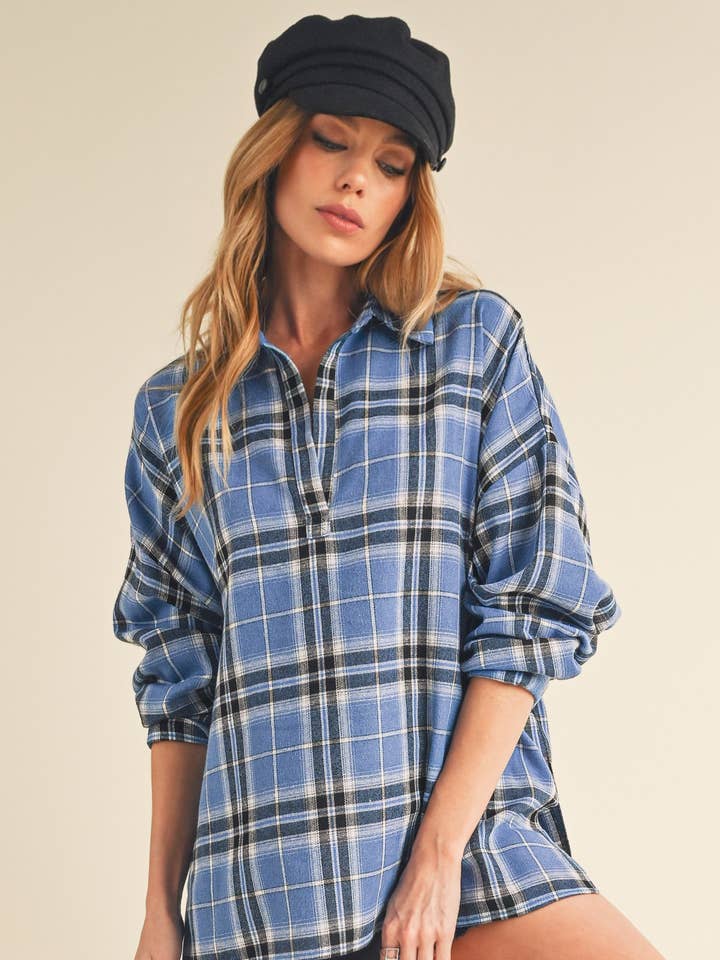 AEMI + CO - Wholesale Button Down Shirt - Women's - 8208CN Tamra Shirt1