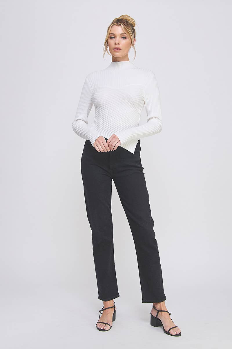 Allie Rose - Wholesale Knit Top - Women's - Fine Gauge Asymmetrical Mock Neck15