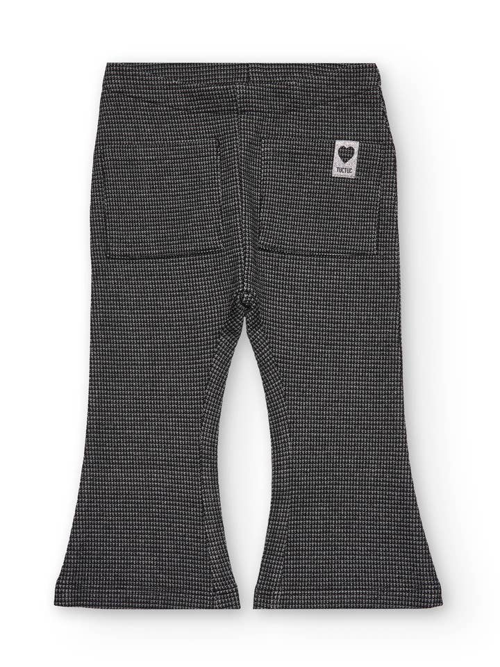 Mädchen-Schlaghose in schwarzem Vichy-Muster für den Großhandel von tuc tuc