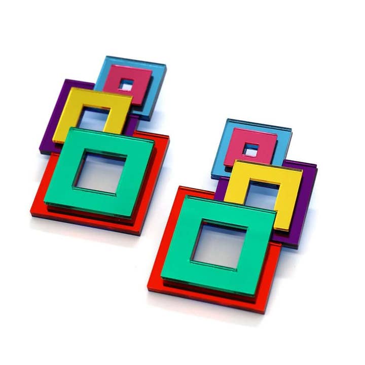 Gradient Cubes | Earrings for wholesale by Funk Da Queen