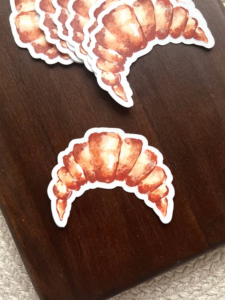 Croissant-klistermärke | Klistermärken | Vattentätt vinylklistermärke för wholesale av papierwinkel