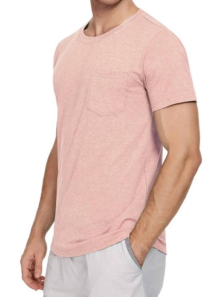 Klassisk rundhalset T-shirt med lomme til mænd for engroshandel hos Blak Wardrob