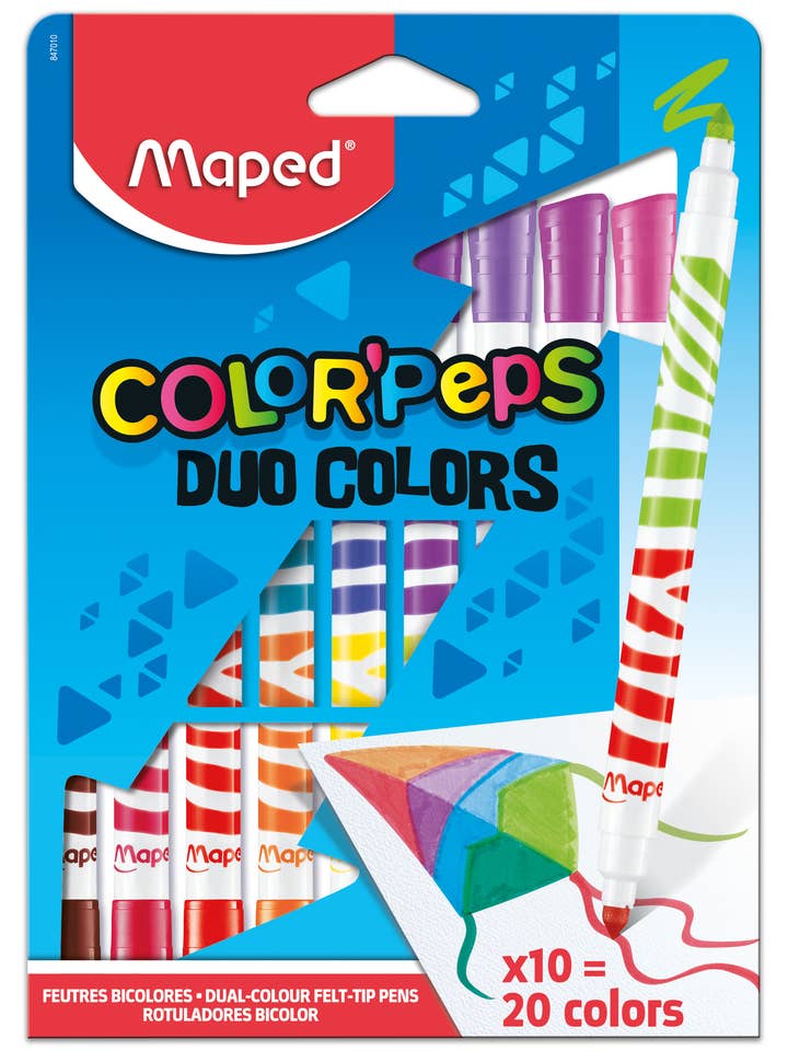 Color'Peps DUO Color Ultrawashable Markers x10 for wholesale by Maped Helix USA