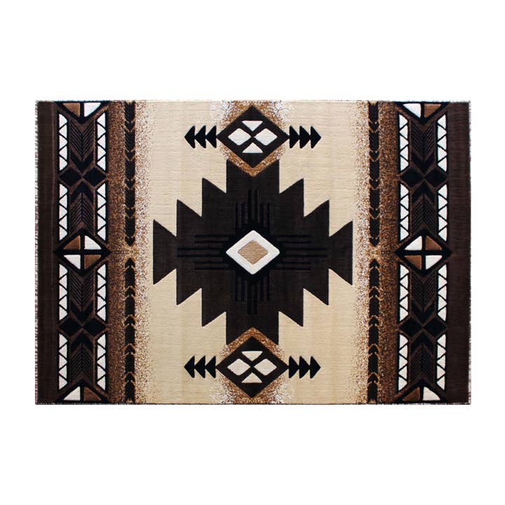 5' x 7' Brown Rustic Southwest Style Area Rug for wholesale on Faire