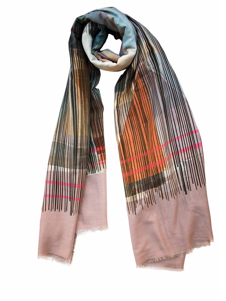 Stola in seta/cotone «Framed Highland Check» 200x140cm per la vendita all'ingrosso da parte di EditionMichel