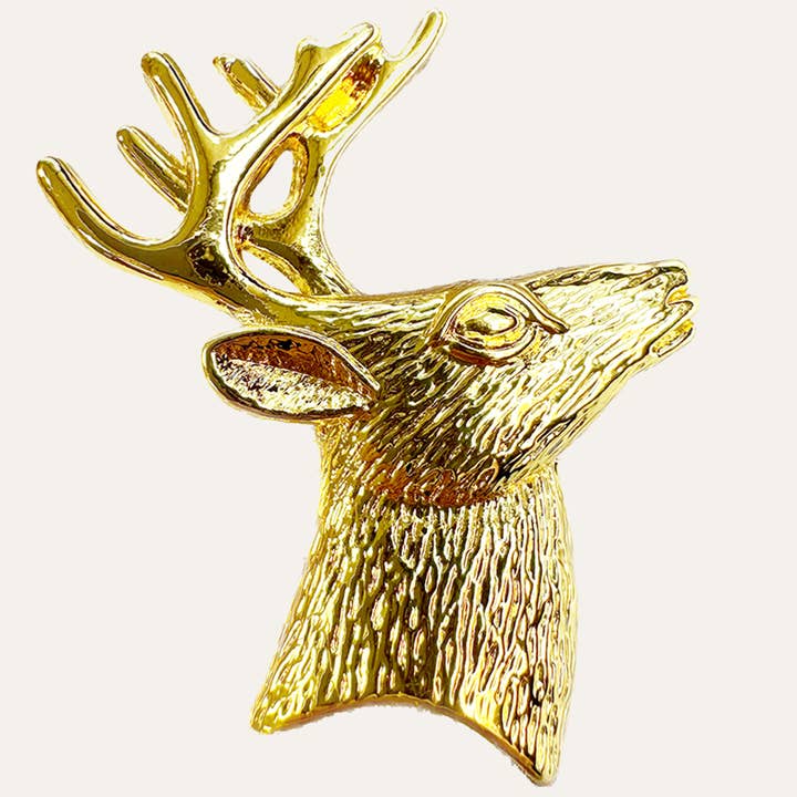 Festive Charm – Napkin Rings in Gold Reindeer Design, Artistic Decorative Dining Table Décor for wholesale by Decozen