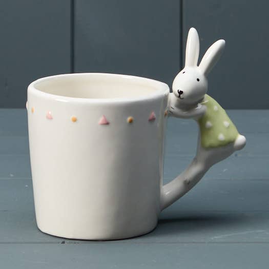 White Ceramic Rabbit Mug for wholesale by Satchville