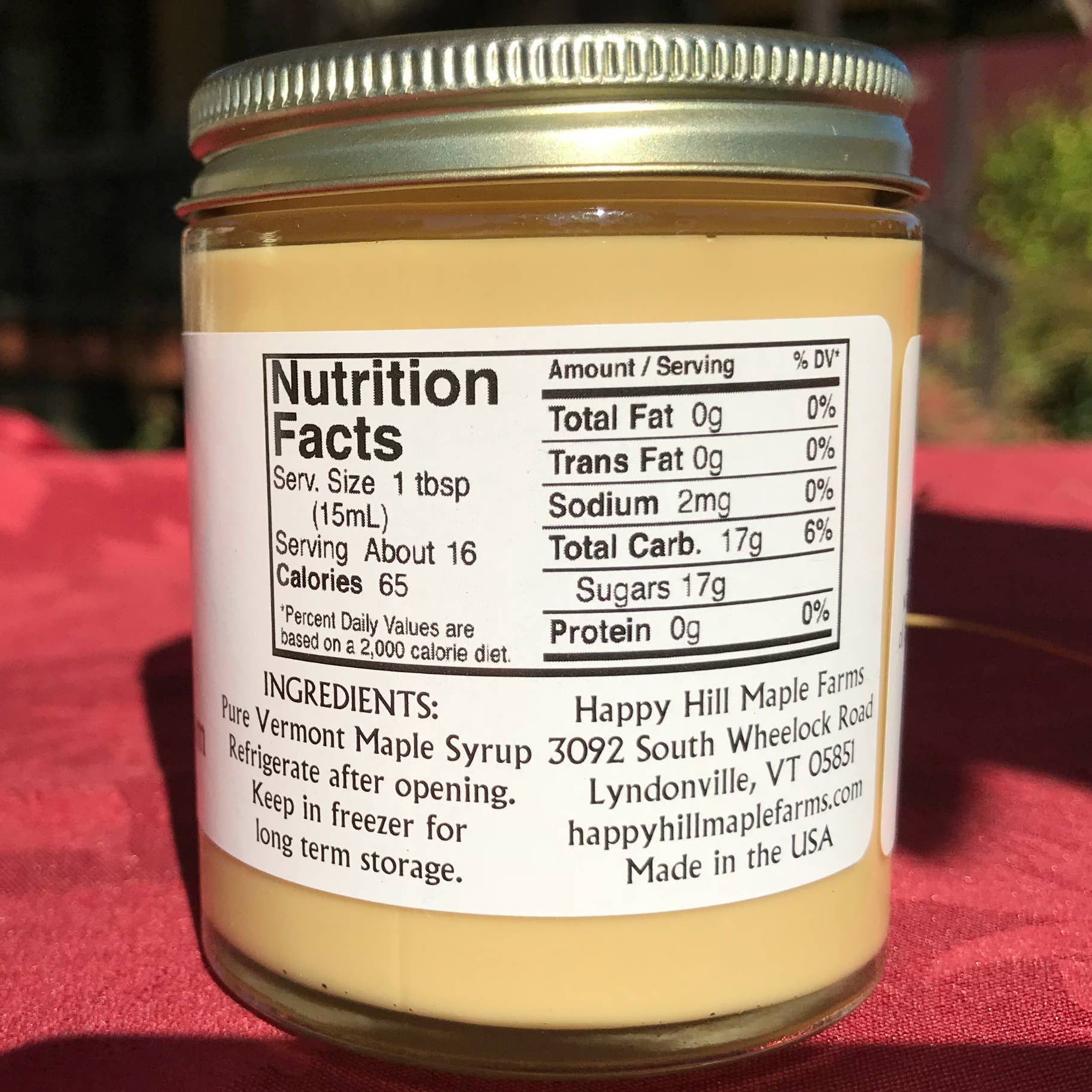 Happy Hill Maple Farms – wholesale Sylt/gelé – Ren Vermont lönnkräm2