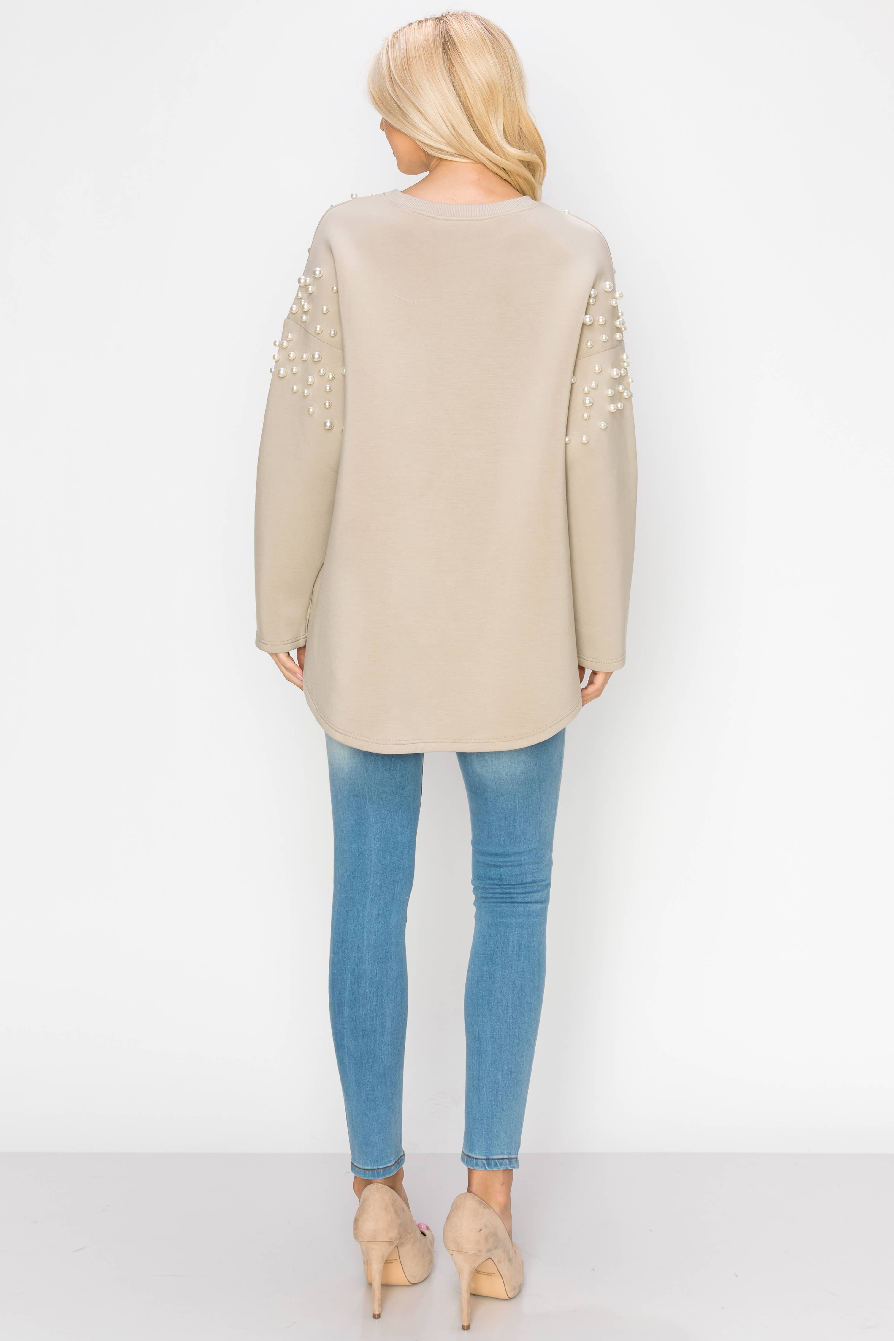 Joh Apparel - Wholesale Knit Top - Women's - Fiona Stretch French Scuba Pearl Top12