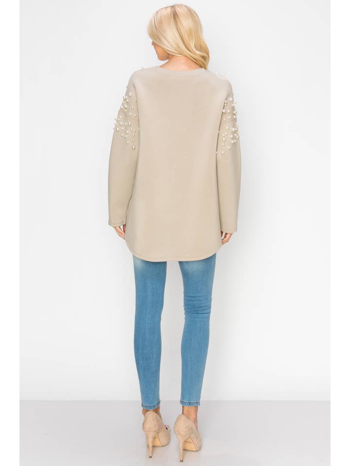 Joh Apparel - Wholesale Knit Top - Women's - Fiona Stretch French Scuba Pearl Top12