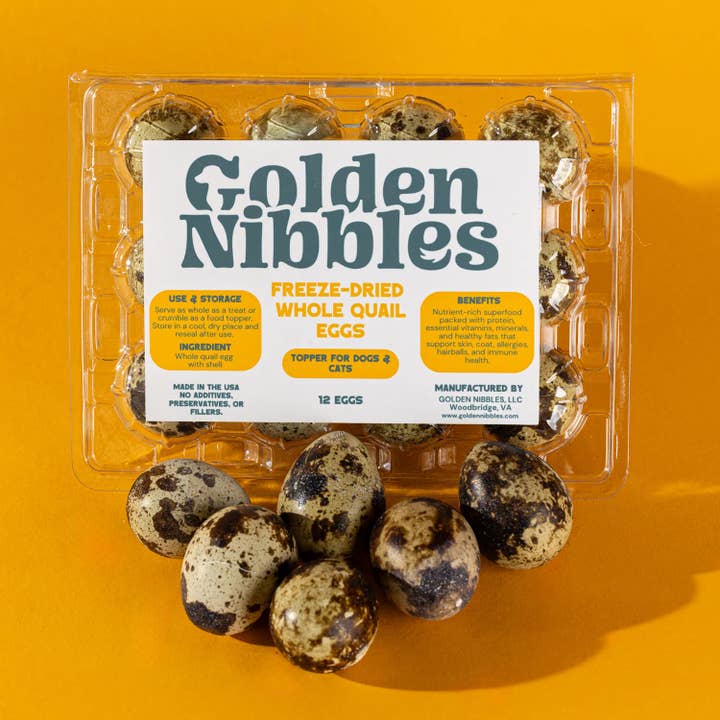 Quail Eggs - Dozen Freeze Dried - Dogs & Cat for wholesale by Golden Nibbles