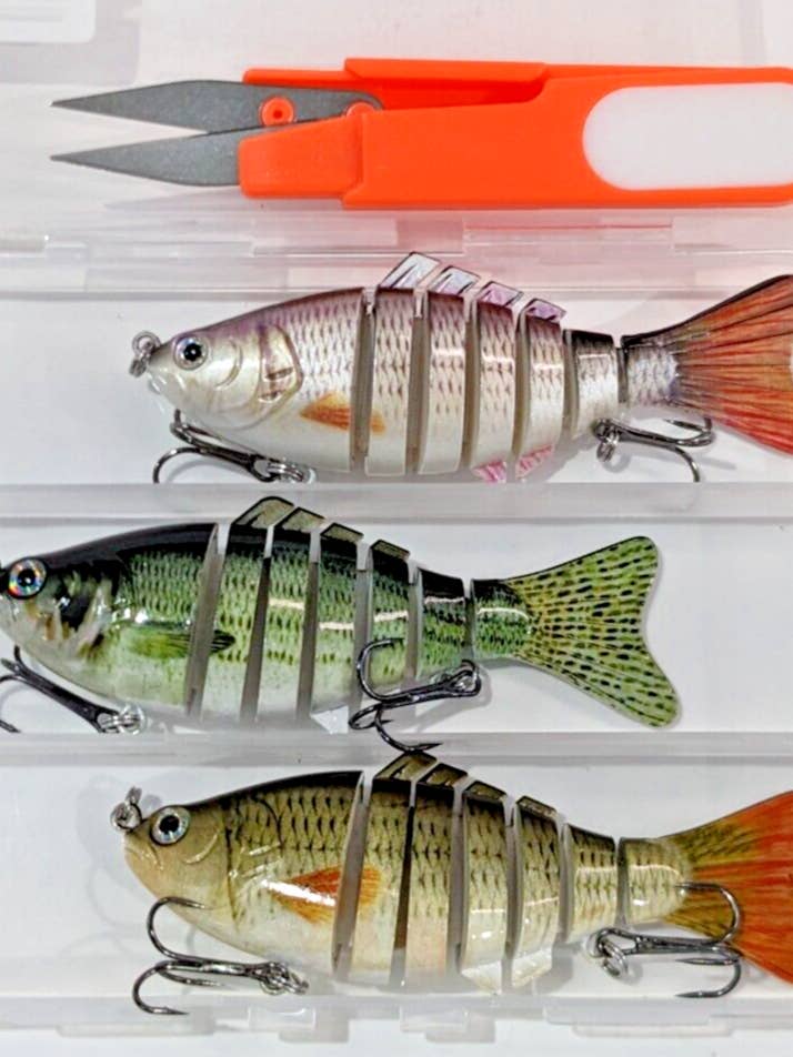 Realistiske fiskelokker til svømmebete med flere led - uimodståelige for bas, ørred og mere! for engroshandel hos VeriDepot