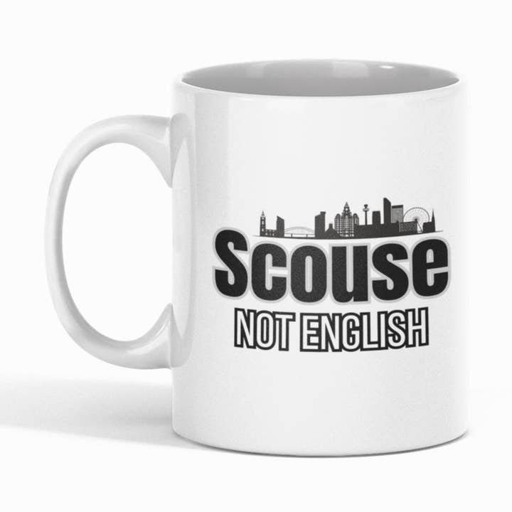Scouse Not English Mug for wholesale by Scouse Bird Shop