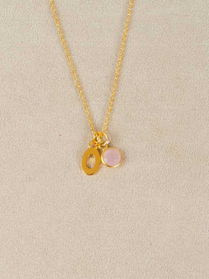 Collier Personnalisé avec Pierres de Naissance 18K - Charm avec Pierres de Naissance pour la vente par Forlanya