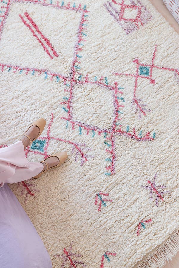 BohoVibeCraft - Vendita all'ingrosso Tappeto - Tappeto marocchino in lana Soft-Cozy-Girl rosa beni-ourain4