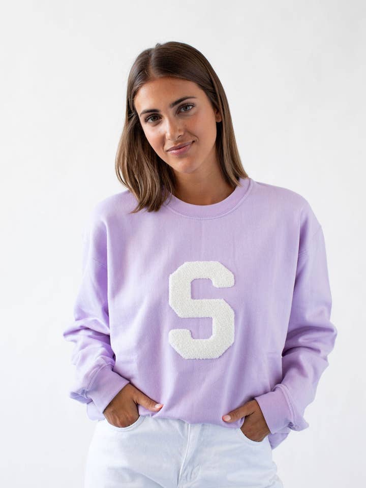Sweatshirt Mauve | Inicial Grande Rizo por atacado de Anitials