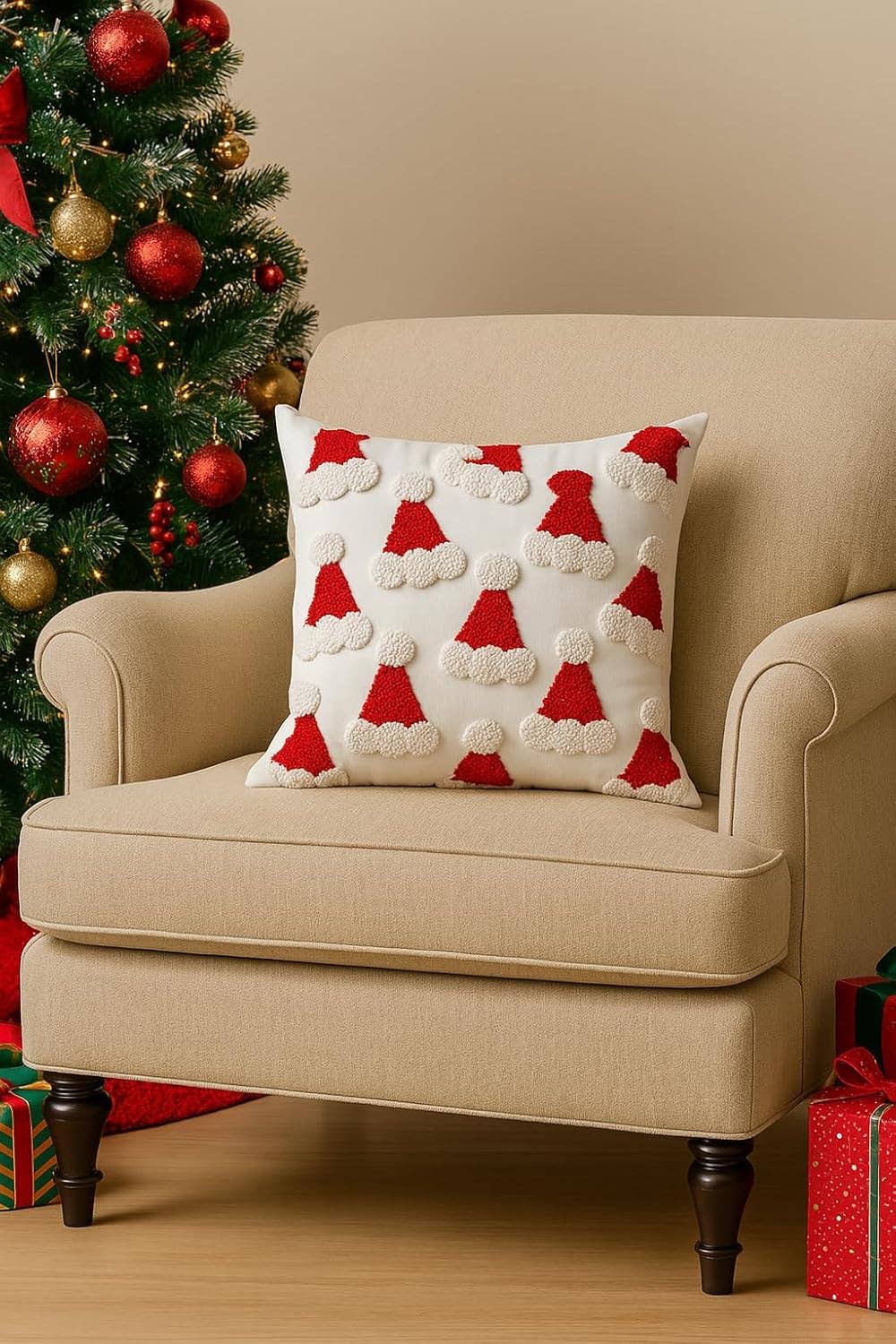 Fennco Styles - Wholesale Throw/Decorative Pillow - Embroidered Santa Hats Christmas 18" Throw Pillow 3