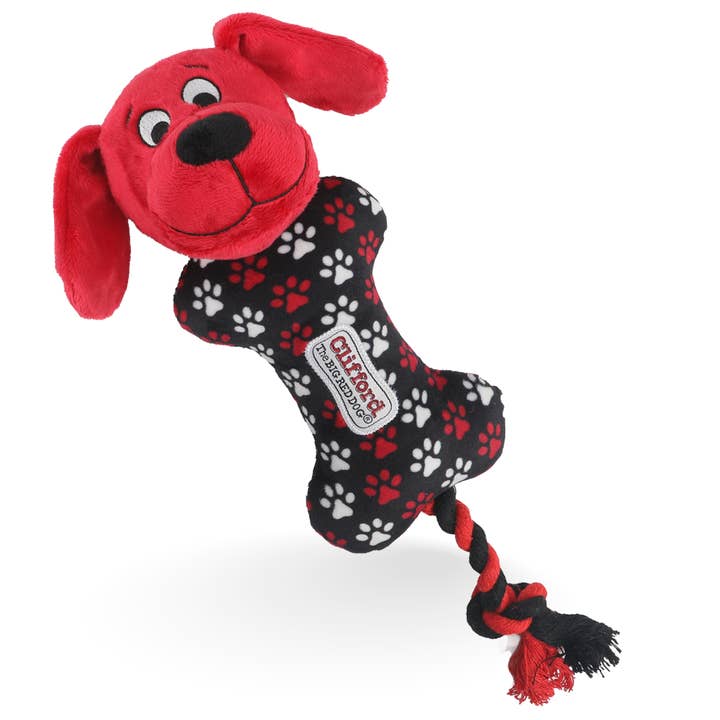 Clifford® The Big Red Dog Busy Body Rope n' Wrangle 15", M/L Plush Dog Toy for wholesale by J&C PET SUPPLY LLC