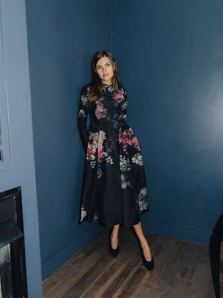 Black Iris Dress for wholesale by The Nina Collection