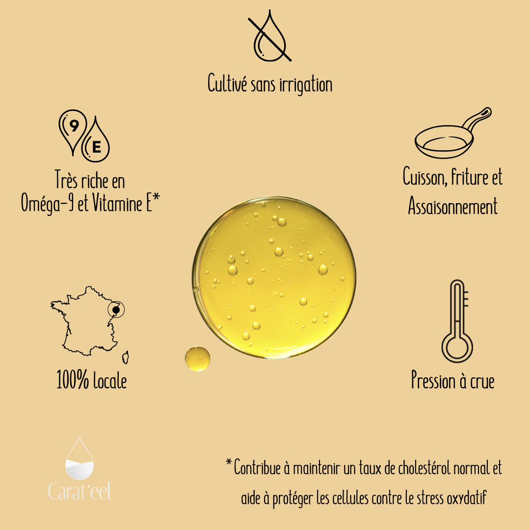 Chanvr'eel & Carat'eel - Vendita all'ingrosso Olio da cucina - Olio di girasole vergine biologico sfuso (cottura/condimento)1