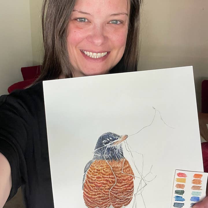 Bird Art by KB - Wholesale Sticker - American Robin - Sticker