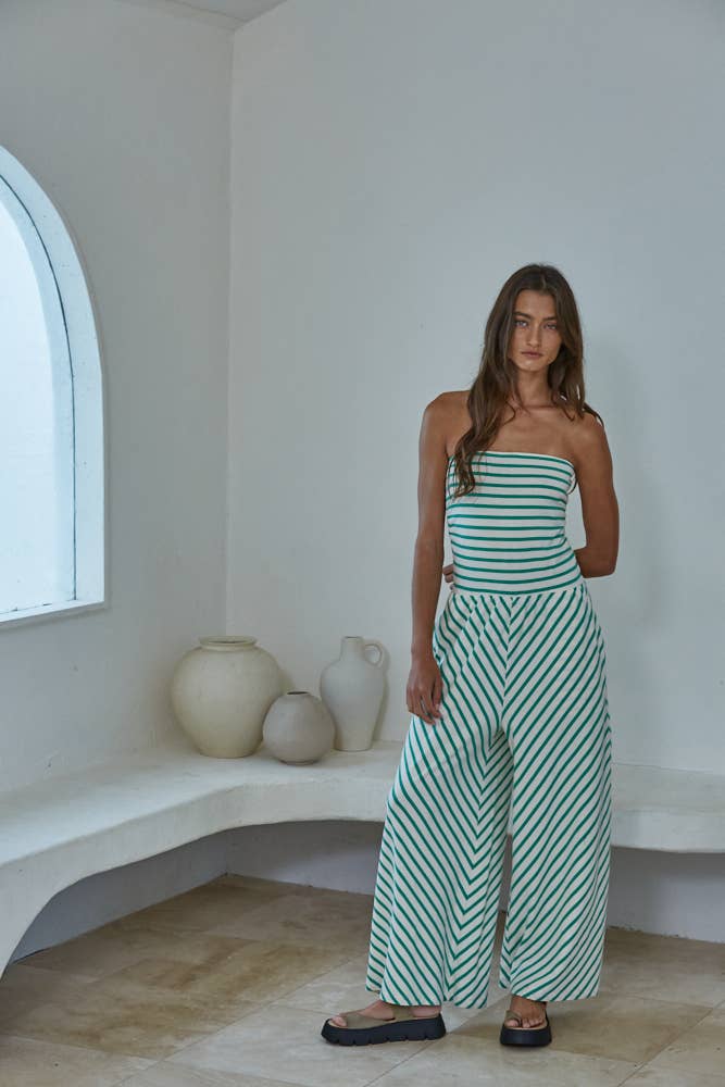 By Together - Wholesale Jumpsuit - Women's - L8401 | Knit Cotton Spandex Striped Tube Strapless Jumpsuit7