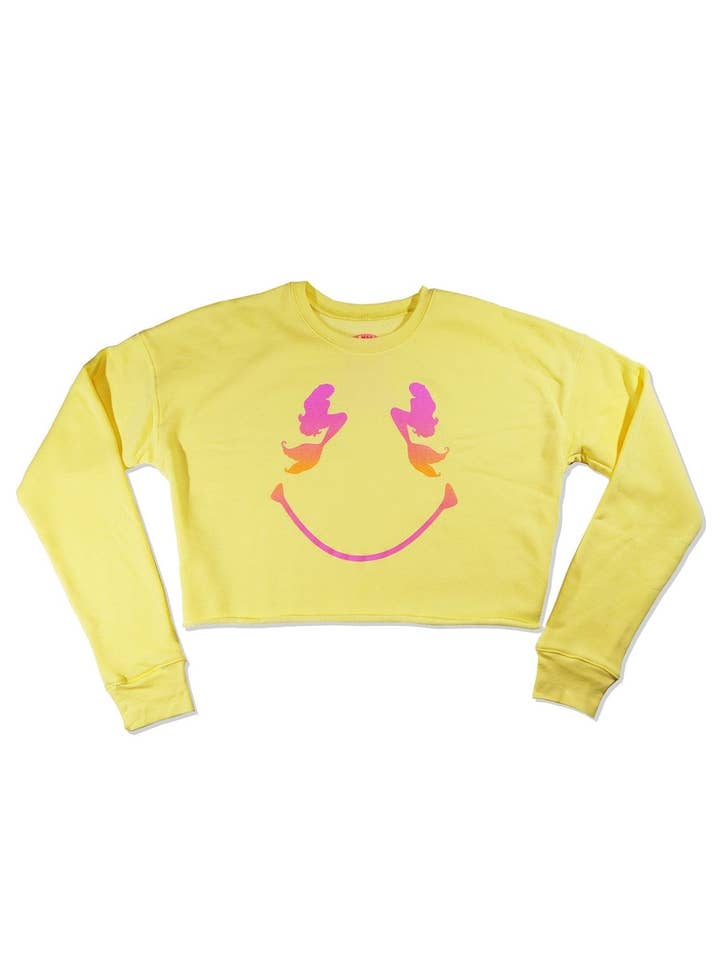 Sweat-shirt court en polaire Livin' My Best Life pour la vente par Salty Mermaid