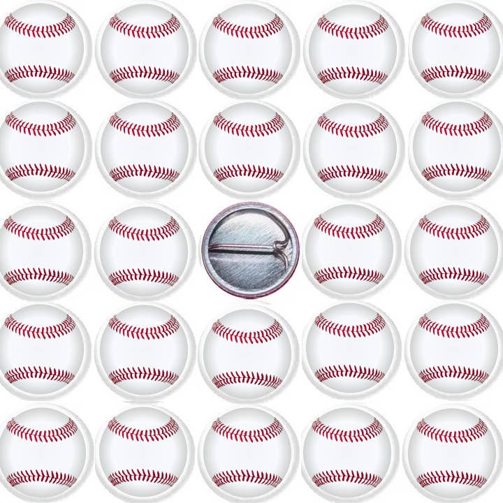 25 Baseball-Pins, 25 mm (2,5 Zoll), Sport, Athletik, Fitnessstudio, Team für den Großhandel von Pinbax Express